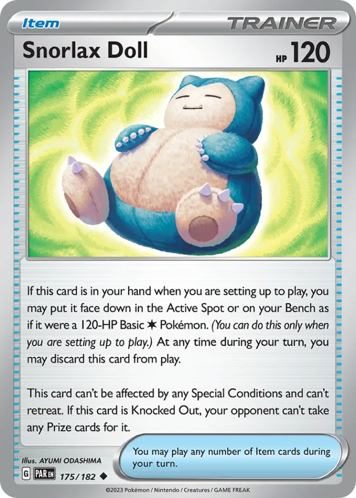 Snorlax Doll #175 Paradox Rift Pokemon card