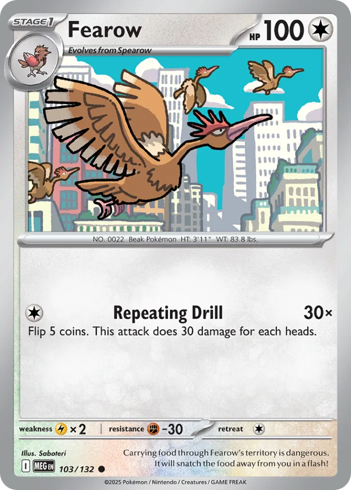Fearow #103 Mega Evolution Pokemon card