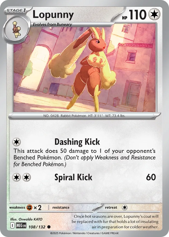 Lopunny #108 Mega Evolution Pokemon card