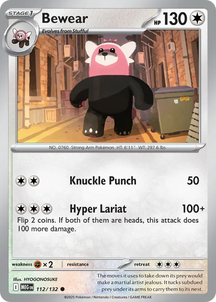 Bewear #112 Mega Evolution Pokemon card