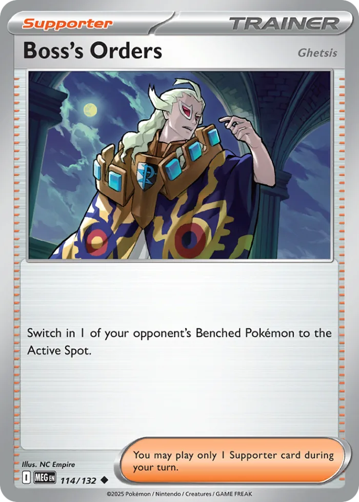 Boss's Orders #114 Mega Evolution Pokemon card