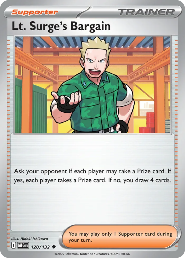 Lt. Surge's Bargain #120 Mega Evolution Pokemon card
