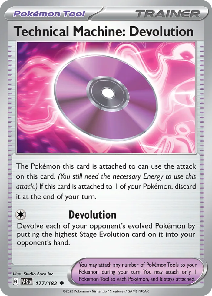 Technical Machine: Devolution #177 Paradox Rift Pokemon card