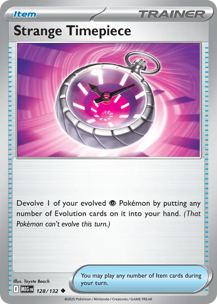 Strange Timepiece #128 Mega Evolution Pokemon card