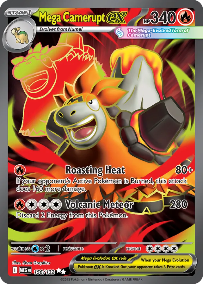 Mega Camerupt ex #156 Mega Evolution Pokemon card