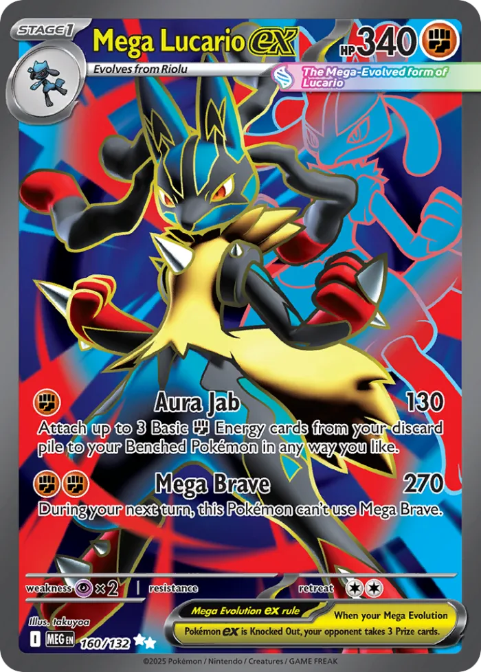 Mega Lucario ex #160 Mega Evolution Pokemon card