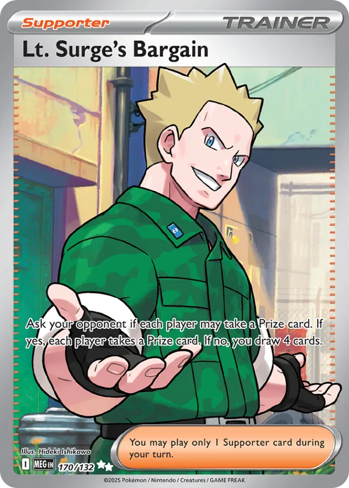 Lt. Surge's Bargain #170 Mega Evolution Pokemon card