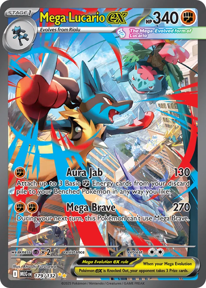 Mega Lucario ex #179 Mega Evolution Pokemon card