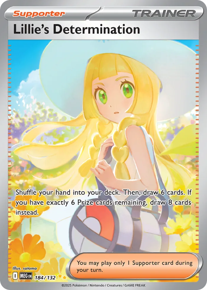 Lillie's Determination #184 Mega Evolution Pokemon card