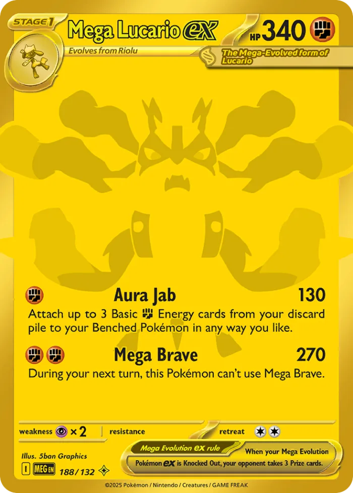 Mega Lucario ex #188 Mega Evolution Pokemon card