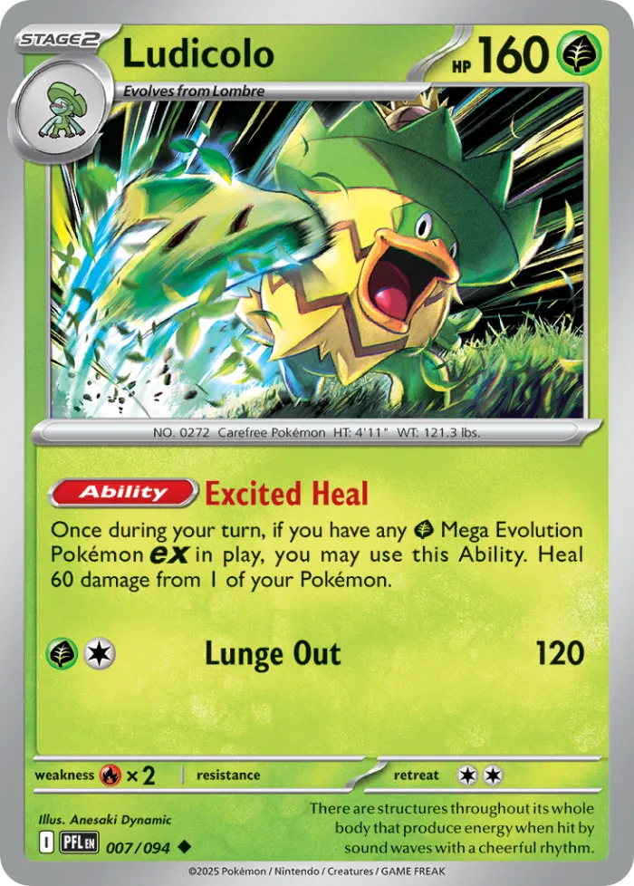 Ludicolo #7 Phantasmal Flames Pokemon card