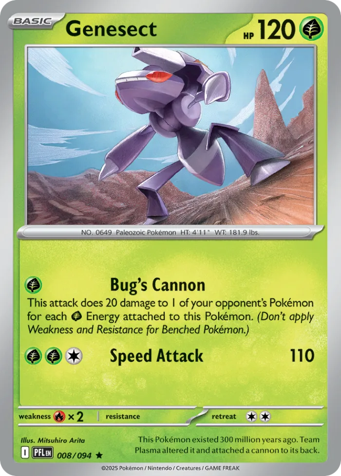 Genesect #8 Phantasmal Flames Pokemon card