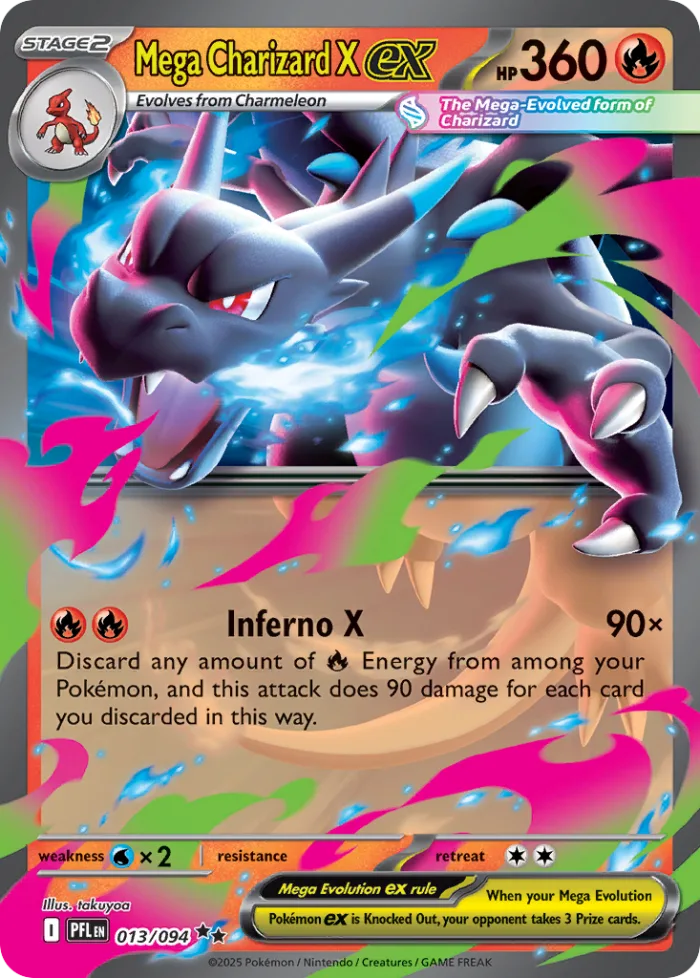 Mega Charizard X ex #13 Phantasmal Flames Pokemon card