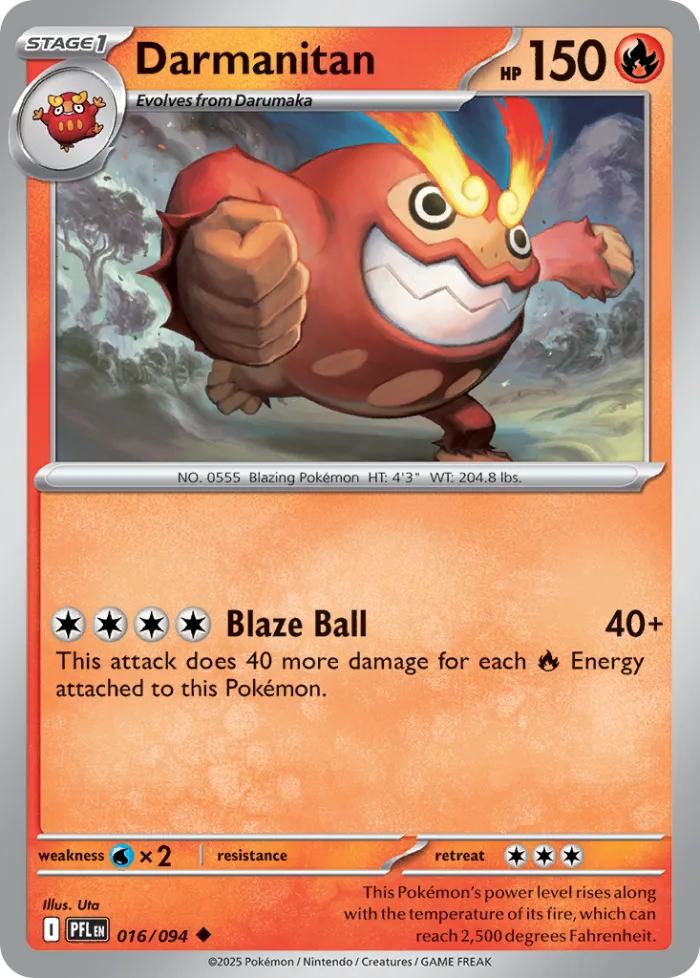 Darmanitan #16 Phantasmal Flames Pokemon card