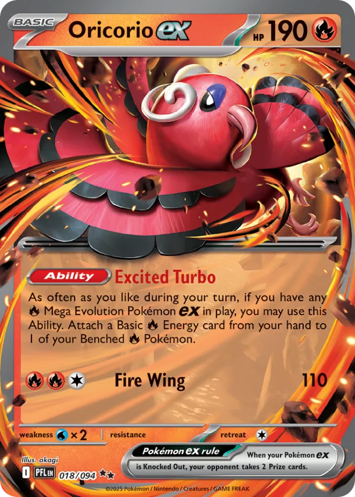 Oricorio ex #18 Phantasmal Flames Pokemon card