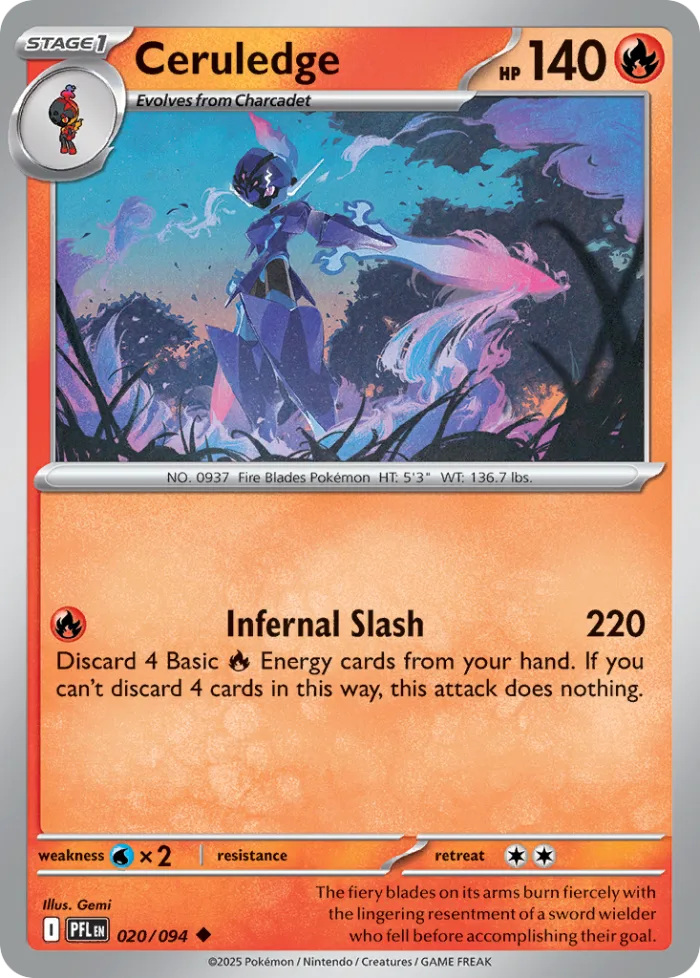 Ceruledge #20 Phantasmal Flames Pokemon card