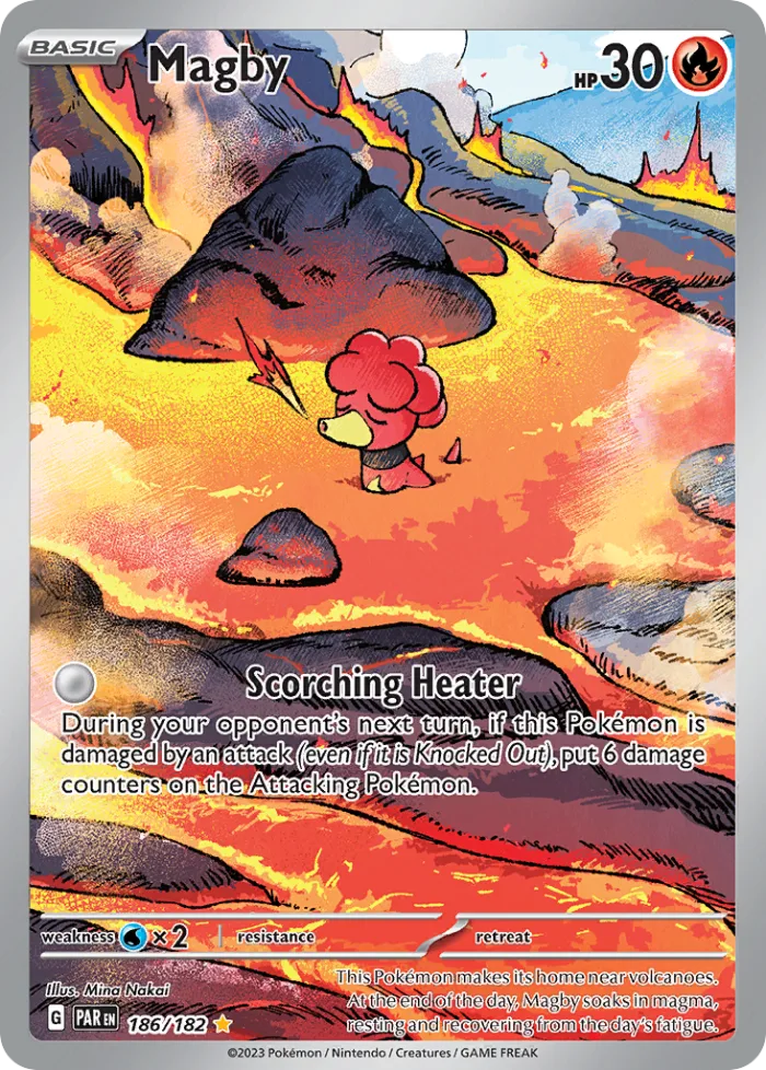 Magby #186 Paradox Rift Pokemon card