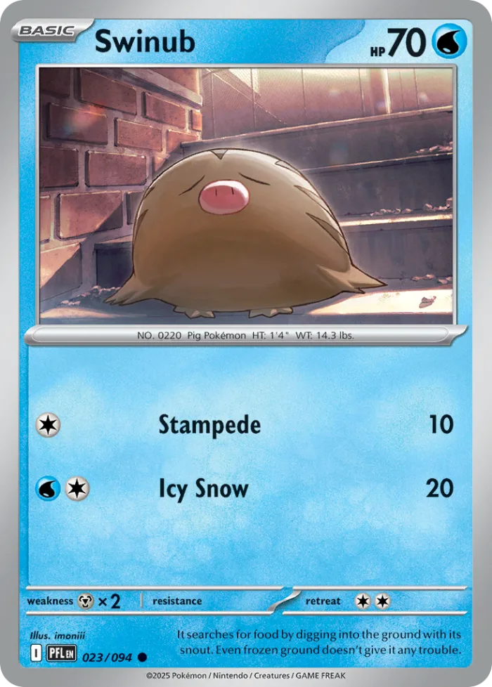 Swinub #23 Phantasmal Flames Pokemon card
