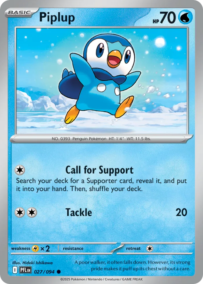 Piplup #27 Phantasmal Flames Pokemon card