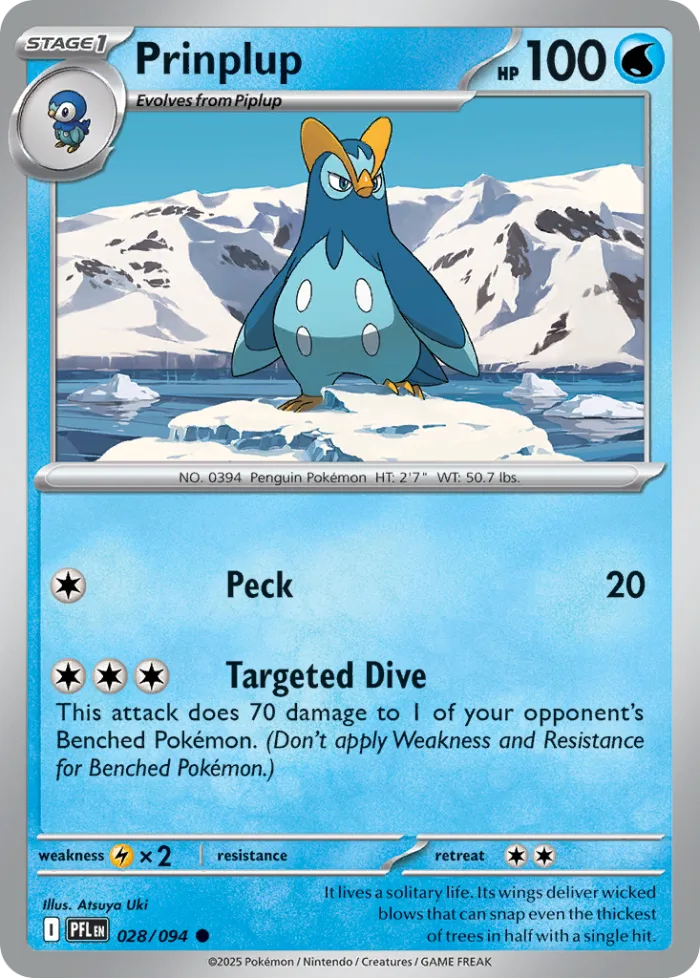 Prinplup #28 Phantasmal Flames Pokemon card