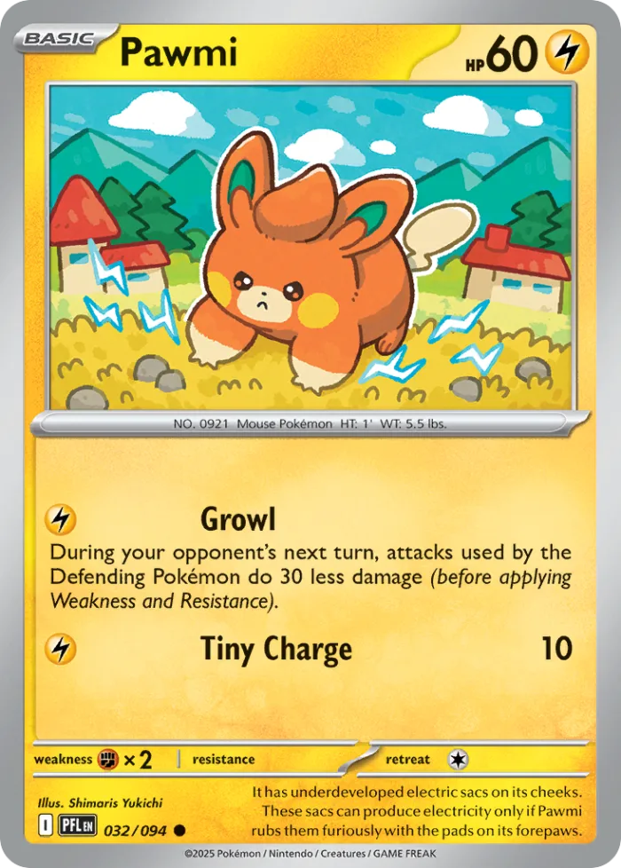 Pawmi #32 Phantasmal Flames Pokemon card