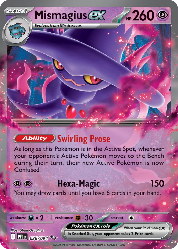 Mismagius ex #36 Phantasmal Flames Pokemon card