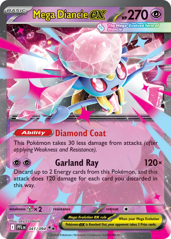 Mega Diancie ex #41 Phantasmal Flames Pokemon card