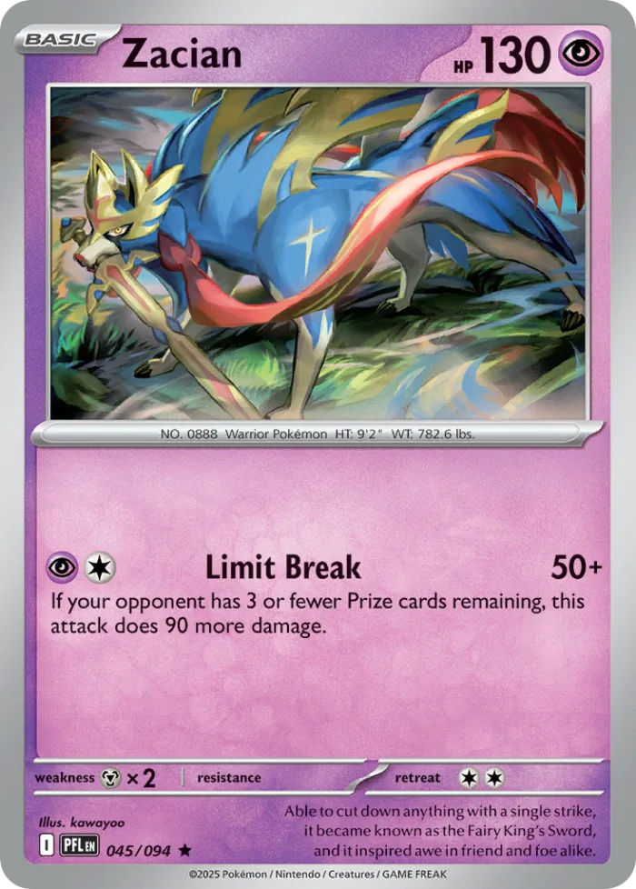 Zacian #45 Phantasmal Flames Pokemon card