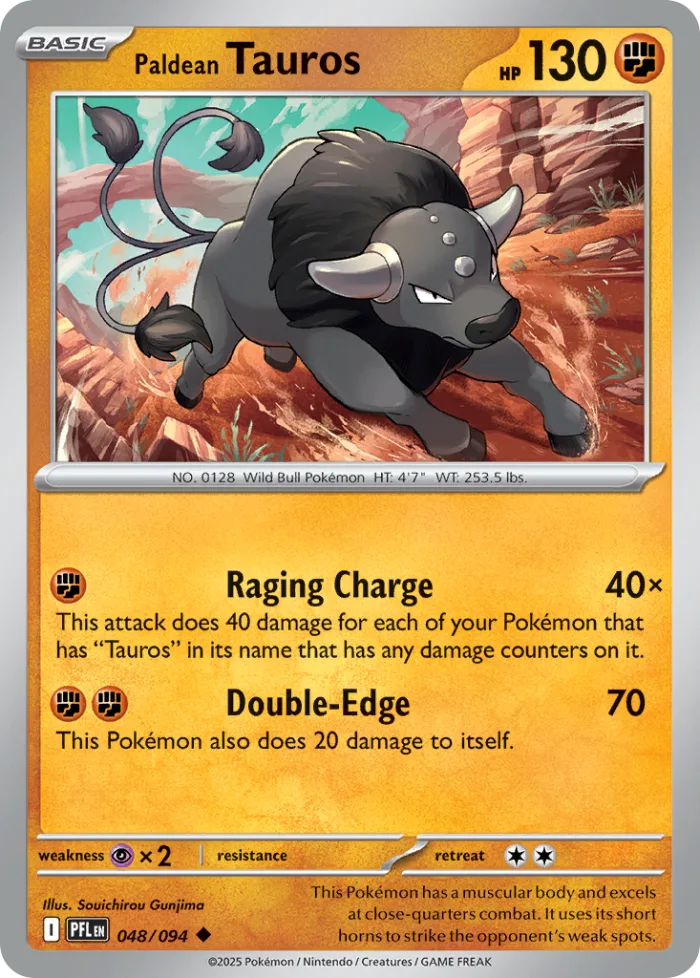 Paldean Tauros #48 Phantasmal Flames Pokemon card