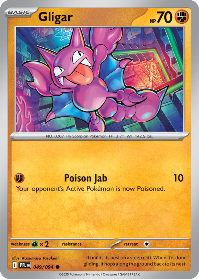 Gligar #49 Phantasmal Flames Pokemon card