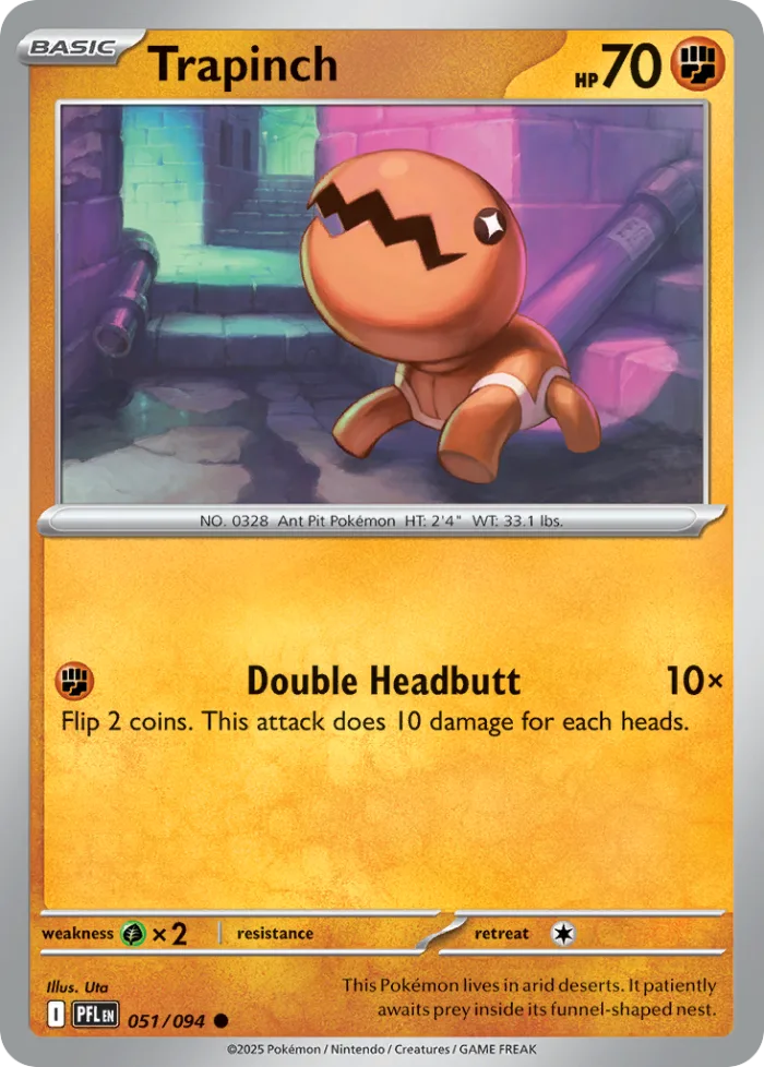 Trapinch #51 Phantasmal Flames Pokemon card