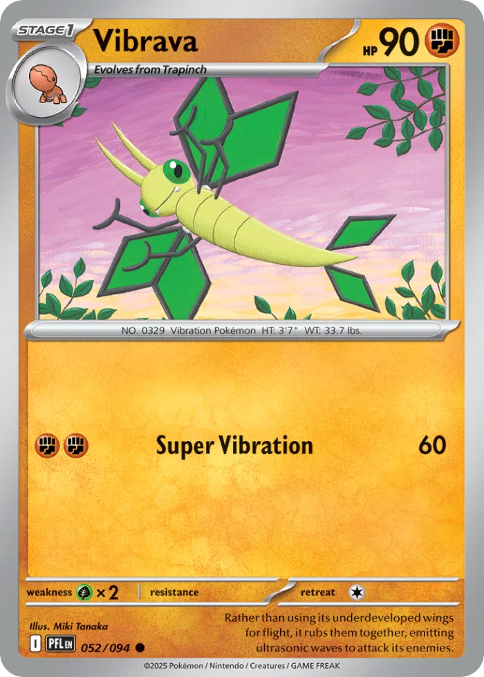 Vibrava #52 Phantasmal Flames Pokemon card