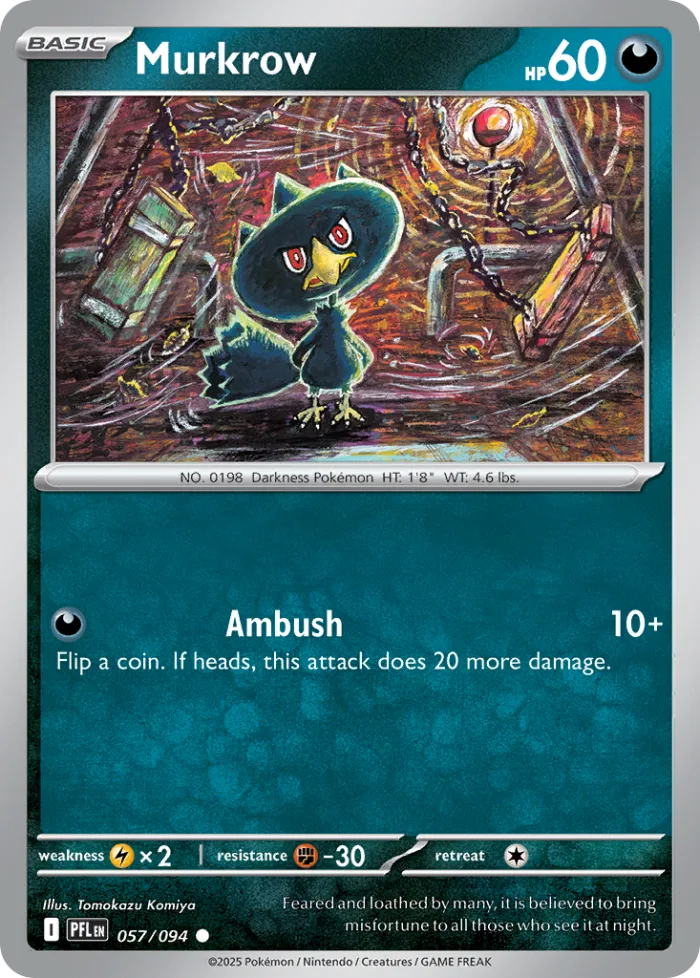 Murkrow #57 Phantasmal Flames Pokemon card