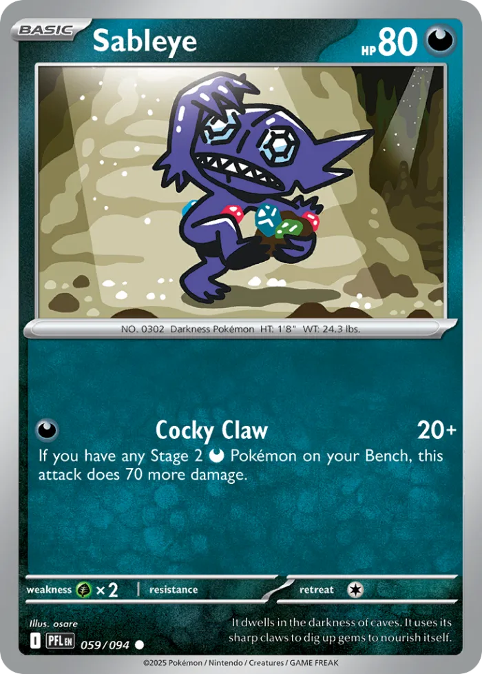 Sableye #59 Phantasmal Flames Pokemon card