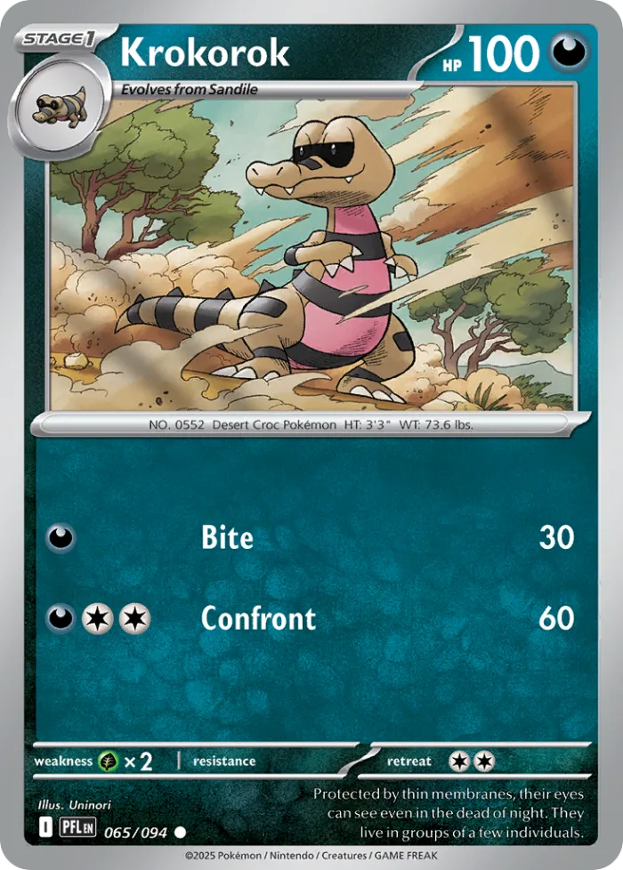 Krokorok #65 Phantasmal Flames Pokemon card