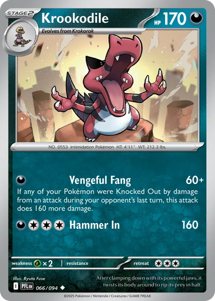 Krookodile #66 Phantasmal Flames Pokemon card