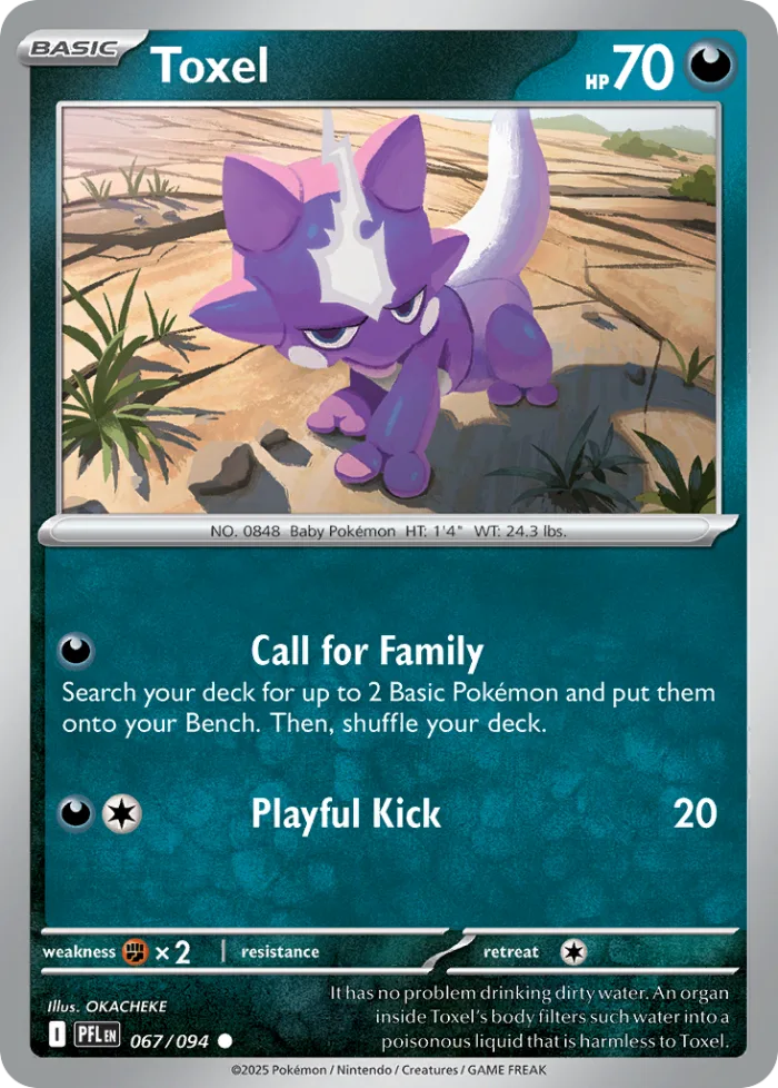 Toxel #67 Phantasmal Flames Pokemon card