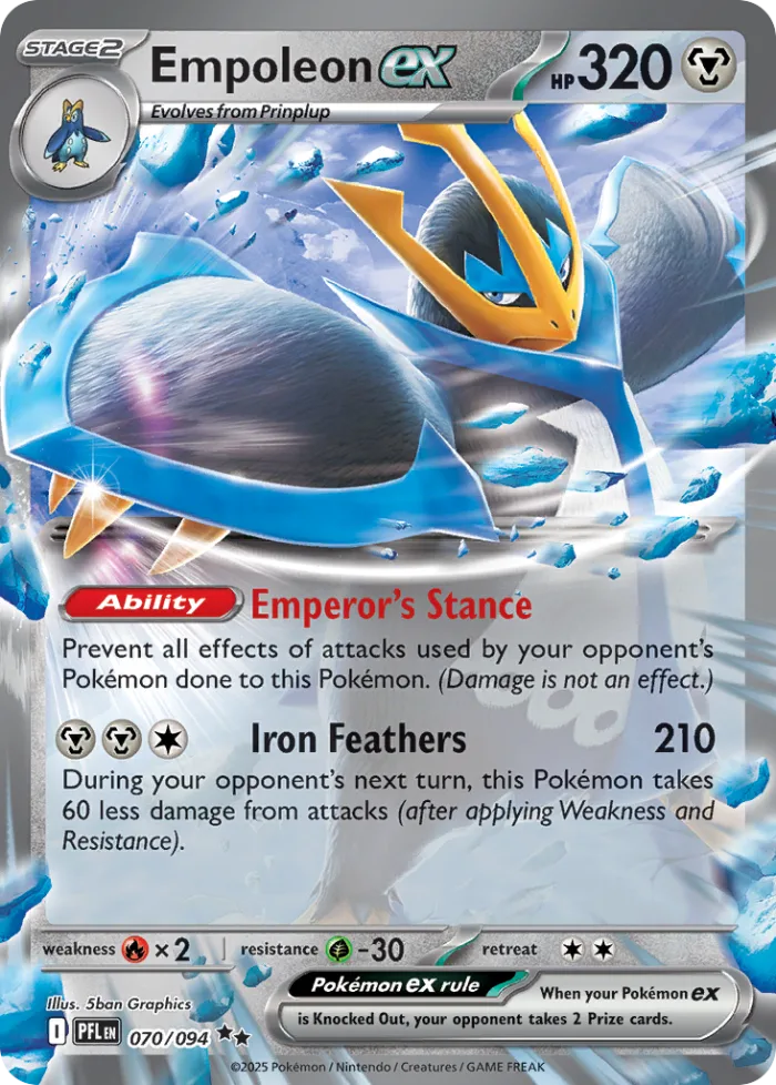 Empoleon ex #70 Phantasmal Flames Pokemon card