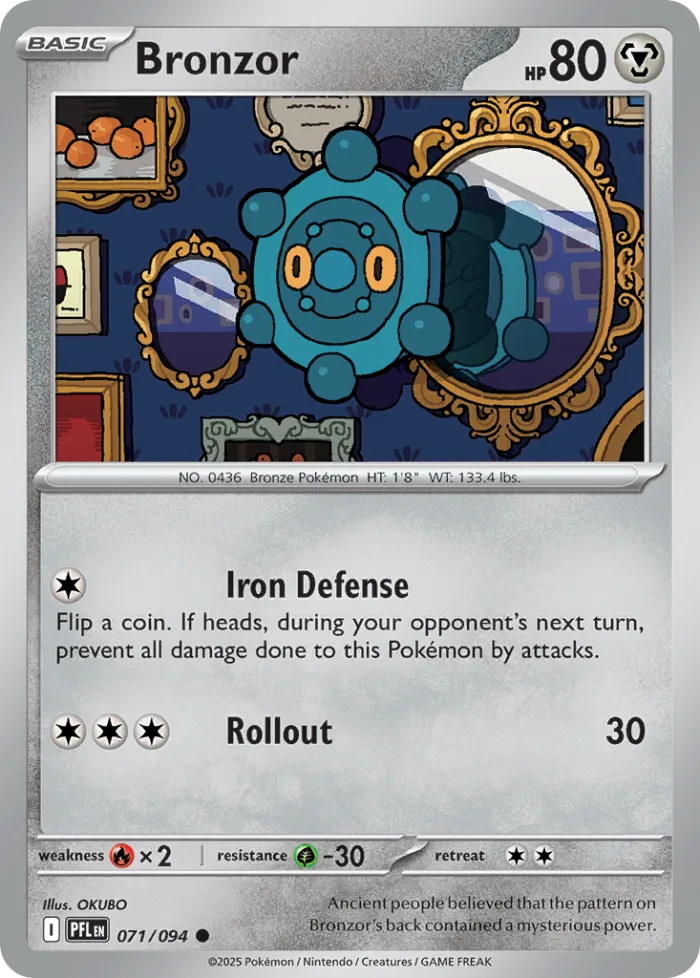 Bronzor #71 Phantasmal Flames Pokemon card