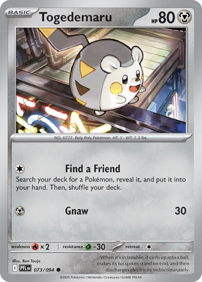 Togedemaru #73 Phantasmal Flames Pokemon card