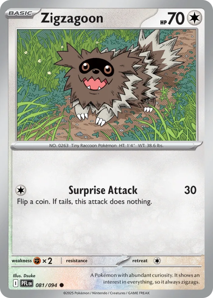 Zigzagoon #81 Phantasmal Flames Pokemon card