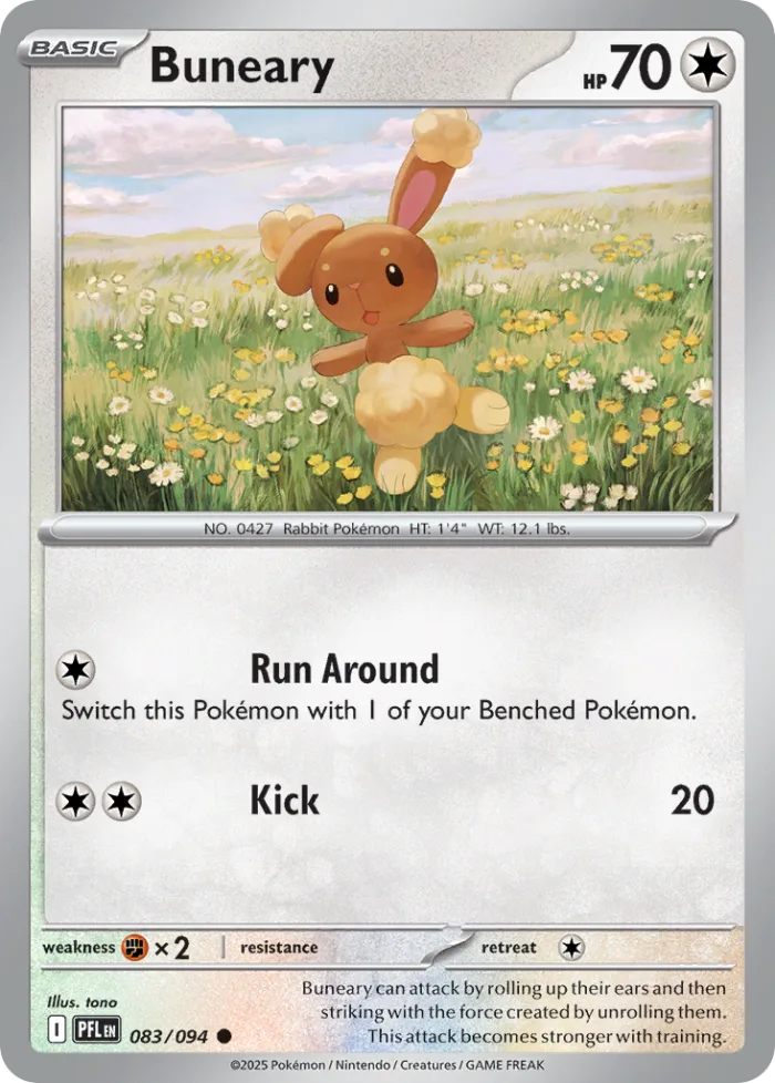 Buneary #83 Phantasmal Flames Pokemon card