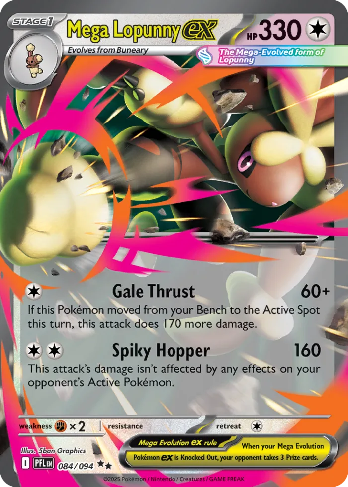 Mega Lopunny ex #84 Phantasmal Flames Pokemon card