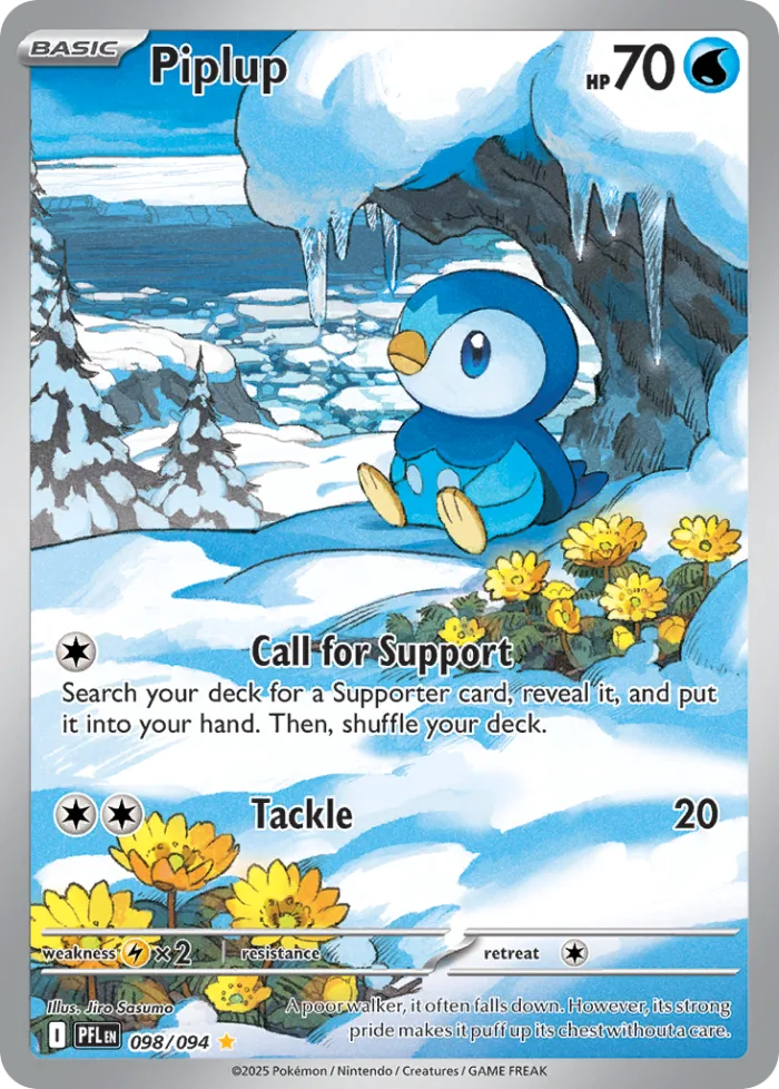 Piplup #98 Phantasmal Flames Pokemon card