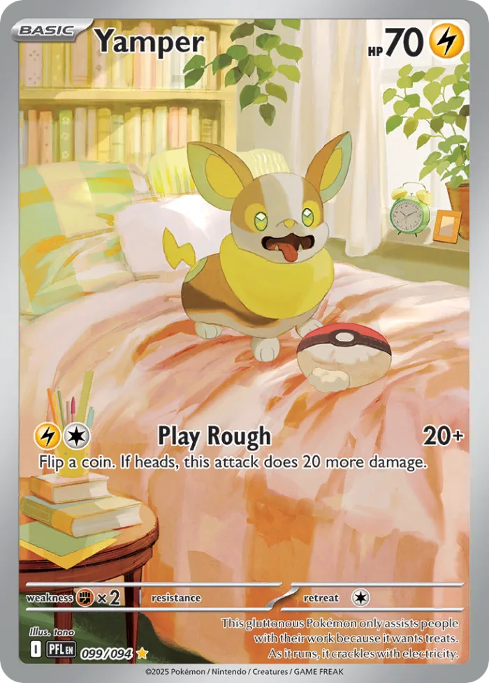Yamper #99 Phantasmal Flames Pokemon card
