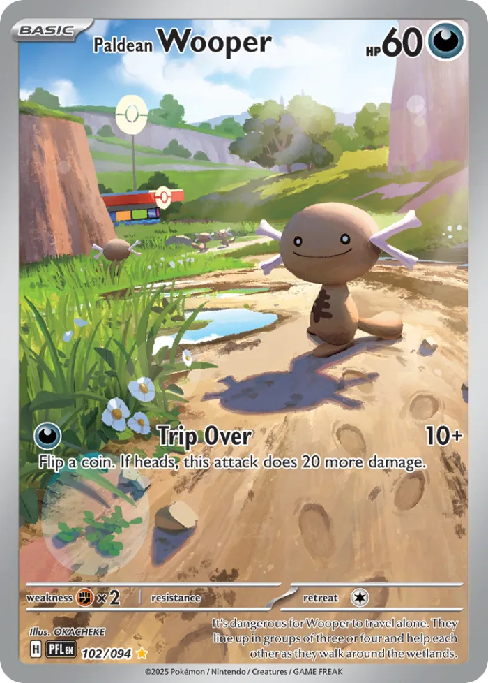 Paldean Wooper #102 Phantasmal Flames Pokemon card