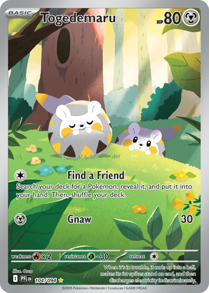 Togedemaru #104 Phantasmal Flames Pokemon card