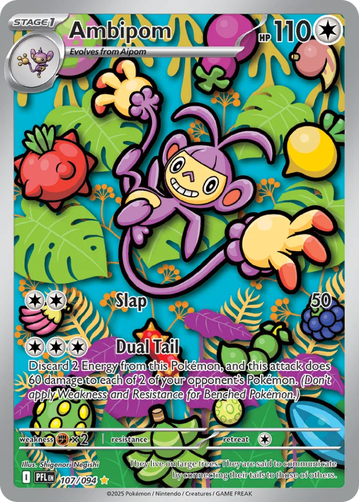 Ambipom #107 Phantasmal Flames Pokemon card