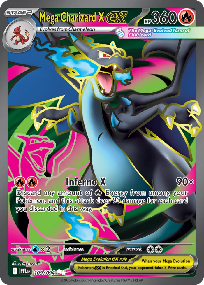 Mega Charizard X ex #109 Phantasmal Flames Pokemon card