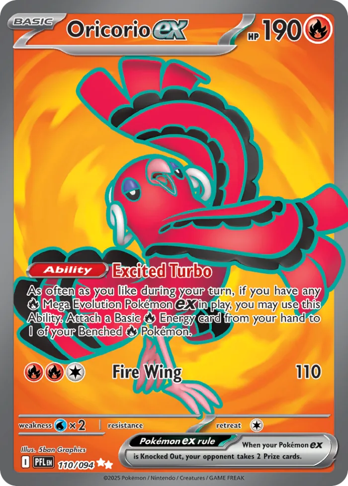 Oricorio ex #110 Phantasmal Flames Pokemon card